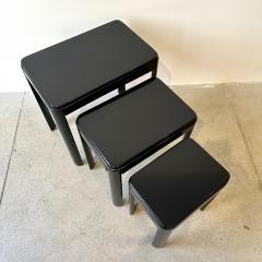 Set of Three Black Lacquered Nesting Tables  - 4526284