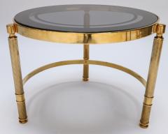 Set of Three Brass Nesting Tables with Smoked Glass Tops - 497529