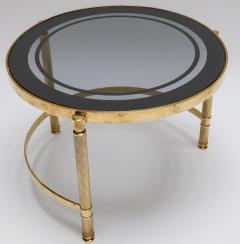 Set of Three Brass Nesting Tables with Smoked Glass Tops - 497533