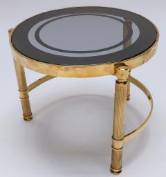 Set of Three Brass Nesting Tables with Smoked Glass Tops - 497535