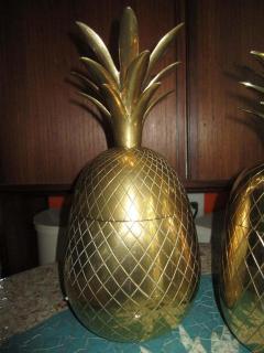 Set of Three Brass Pineapples Ice Bucket or Trinket Boxes Mid Century Modern - 1570663