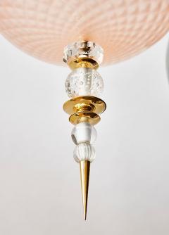 Set of Three Brass and Colored Murano Glass Pendants - 4721872