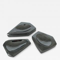 Set of Three Carved Hematite Stone Vide Poches - 964382