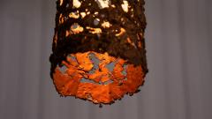 Set of Three Copper Brutalist Pendant Lamps - 552223