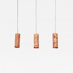 Set of Three Copper Brutalist Pendant Lamps - 560873