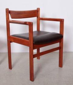 Set of Three Danish Occasional Armchairs in Teak and Leather - 542838