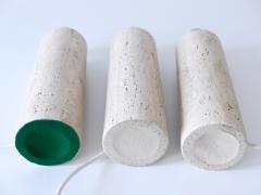 Set of Three Elegant Mid Century Modern Travertine Table Lamps Italy 1960s - 3390411