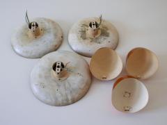 Set of Three Exceptional Mid Century Modern Scandinavian Copper Sconces 1960s - 2280471