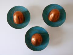 Set of Three Exceptional Mid Century Modern Scandinavian Copper Sconces 1960s - 2280478