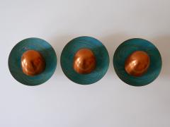 Set of Three Exceptional Mid Century Modern Scandinavian Copper Sconces 1960s - 2280480