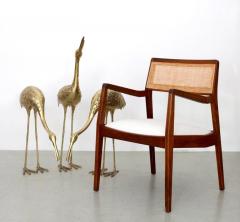Set of Three Extraordinary Huge Brass Flamingos or Cranes - 552225