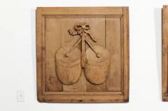 Set of Three French 19th Century Carved Oak Panels with Musical Instruments - 3426980