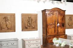 Set of Three French 19th Century Carved Oak Panels with Musical Instruments - 3426983