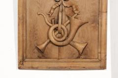 Set of Three French 19th Century Carved Oak Panels with Musical Instruments - 3427075