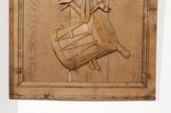 Set of Three French 19th Century Carved Oak Panels with Musical Instruments - 3427107