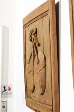 Set of Three French 19th Century Carved Oak Panels with Musical Instruments - 3427110