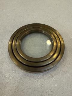 Set of Three Graduated Brass and Glass Trays Italy 1970s - 4442588