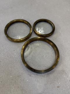 Set of Three Graduated Brass and Glass Trays Italy 1970s - 4442589