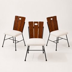 Set of Three Iron and Oak Side Chairs by Richard McCarthy - 4611722