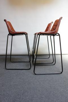 Set of Three Italian Vintage Leatherette and Wrought Iron Barstools - 2700827