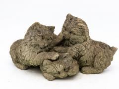 Set of Three Kittens Concrete Garden Ornament 20th Century French - 3970762