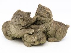 Set of Three Kittens Concrete Garden Ornament 20th Century French - 3970763