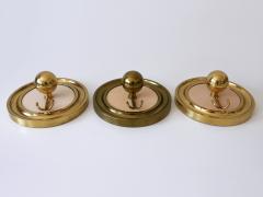 Set of Three Large Mid Century Modern Brass Coat Hooks or Wall Wardrobes 1960s - 3687109