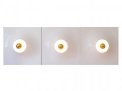 Set of Three Large Mid Century Modern Fiberglass Sconces or Wall Lamps 1970s - 3205534