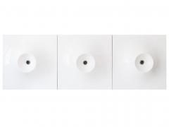 Set of Three Large Mid Century Modern Fiberglass Sconces or Wall Lamps 1970s - 3205540