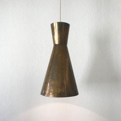 Set of Three Large Mid Cenutury Modern Diabolo Brass Pendant Lamps 1950s - 1848711