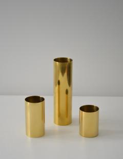 Set of Three Mid Century Brass Candlesticks - 2230514