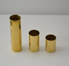 Set of Three Mid Century Brass Candlesticks - 2230516