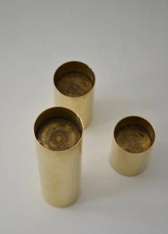 Set of Three Mid Century Brass Candlesticks - 2230519