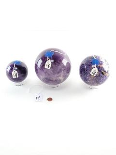 Set of Three Polished Amethyst Spheres U S A circa 1980 - 3701006