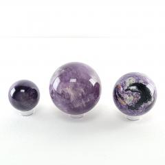 Set of Three Polished Amethyst Spheres U S A circa 1980 - 3701008