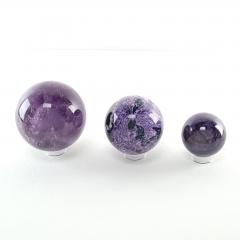 Set of Three Polished Amethyst Spheres U S A circa 1980 - 3701009