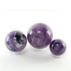 Set of Three Polished Amethyst Spheres U S A circa 1980 - 3701011