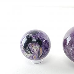 Set of Three Polished Amethyst Spheres U S A circa 1980 - 3701012