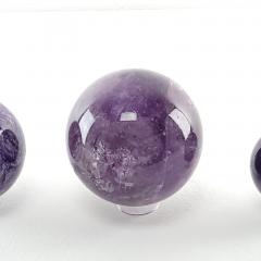 Set of Three Polished Amethyst Spheres U S A circa 1980 - 3701013