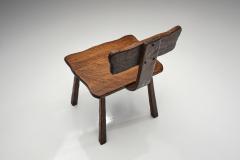 Set of Three Rare Handcrafted Wooden Chairs Europe ca 1950s - 4617188