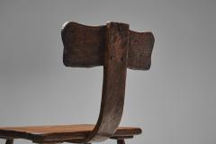 Set of Three Rare Handcrafted Wooden Chairs Europe ca 1950s - 4617189