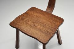 Set of Three Rare Handcrafted Wooden Chairs Europe ca 1950s - 4617192