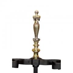 Set of Three Silvered Bronze Fire Tools and Marble Stand - 4130507