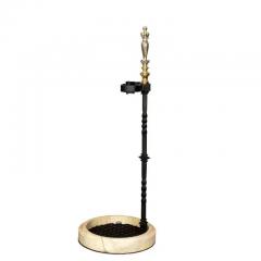 Set of Three Silvered Bronze Fire Tools and Marble Stand - 4130510