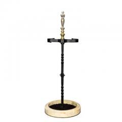Set of Three Silvered Bronze Fire Tools and Marble Stand - 4130556