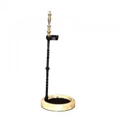 Set of Three Silvered Bronze Fire Tools and Marble Stand - 4130558