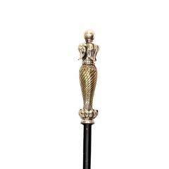Set of Three Silvered Bronze Fire Tools and Marble Stand - 4130561