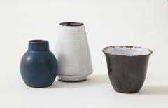 Set of Three Small Mid Century Vases Delft Netherlands - 1289475