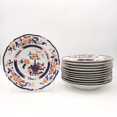 Set of Twelve Auckland Pattern Ironstone Soup Bowls England circa 1835 - 3020913