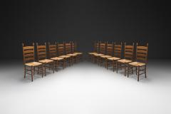 Set of Twelve Beech Ladderback Dining Chairs Europe Mid 20th Century - 4710902
